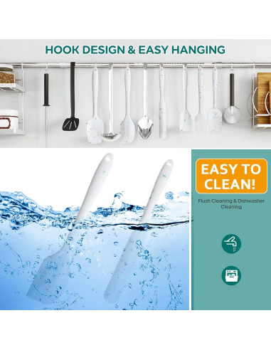 Juego de Espátulas de Silicona 6 Piezas YuLohass Blanco