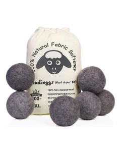 Bolas de Secado de Lana Orgánica Budieggs XL 6-Pack Gris