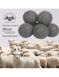 Bolas de Secado de Lana Orgánica Budieggs XL 6-Pack Gris 2