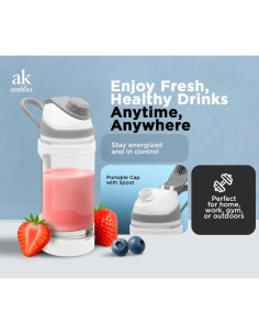 Licuadora Portátil AK ANKLAS 700ml USB 6 Cuchillas Acero Inoxidable 2