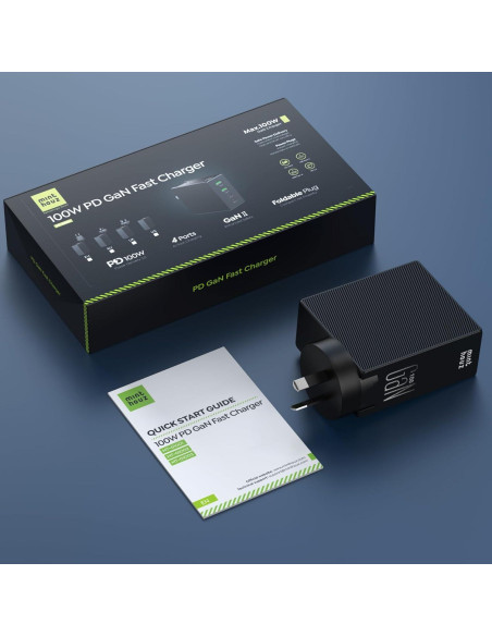 Cargador de Pared USB-C/A 100W Minthouz GaN II 4 Puertos