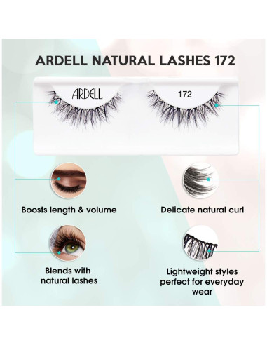 Pestañas Postizas Naturales Ardell 172 - Reutilizables 4 Paquetes