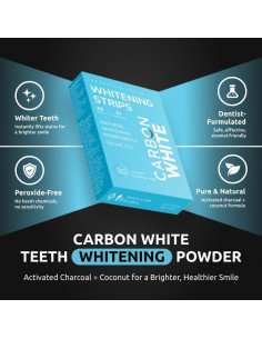 Tiras Blanqueadoras de Dientes Carbon White - 28 Unidades - Sabor Menta 2