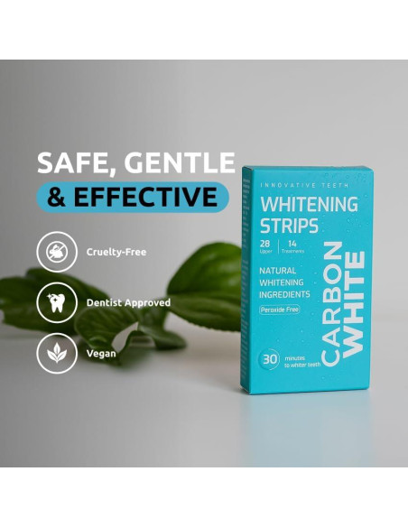 Tiras Blanqueadoras de Dientes Carbon White - 28 Unidades - Sabor Menta