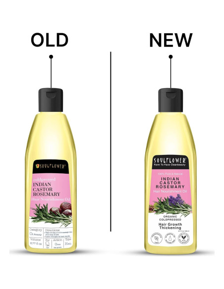 Aceite de Ricino y Romero Soulflower 200 ml - Crecimiento y Fortalecimiento del Cabello