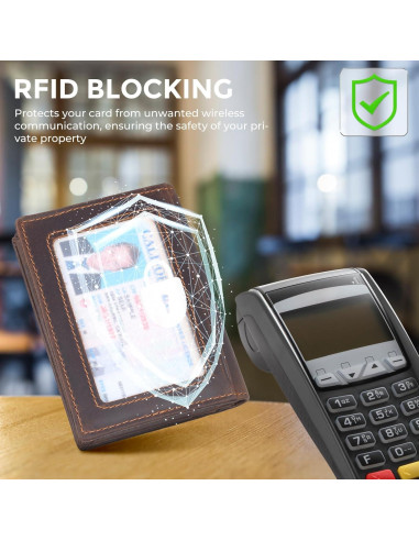 Billetera Bifold Slim de Cuero Texbo con Bloqueo RFID