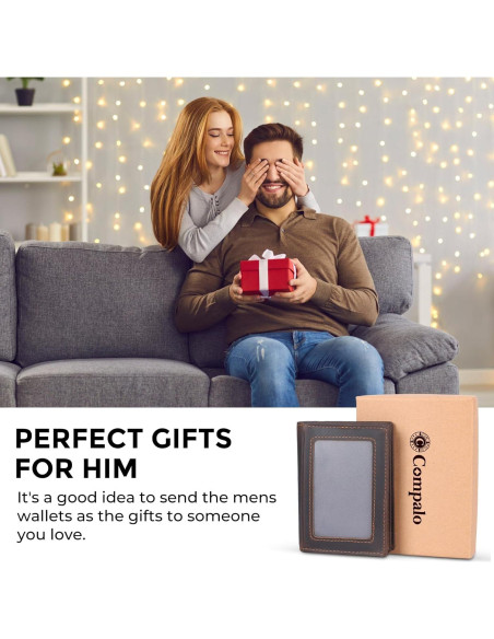 Billetera Bifold Slim de Cuero Texbo con Bloqueo RFID