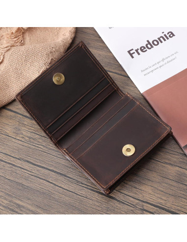Billetera Bifold Slim de Cuero Texbo con Bloqueo RFID