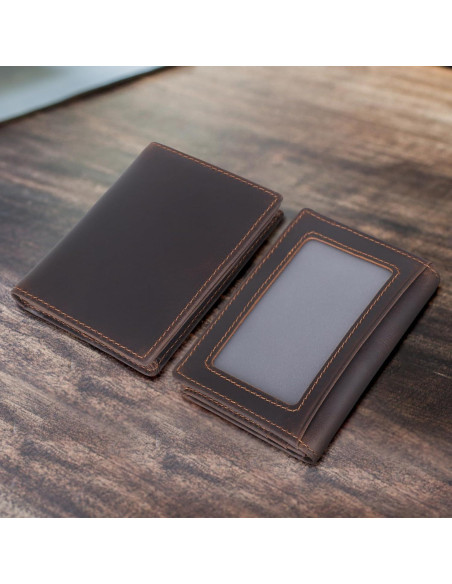 Billetera Bifold Slim de Cuero Texbo con Bloqueo RFID