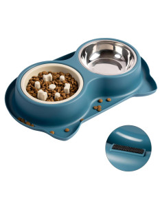 Tazón de Alimentación Lenta Jestrem con Base Antideslizante 3 en 1