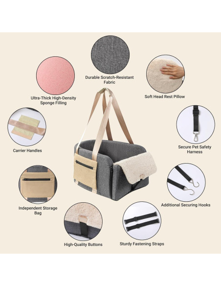 Asiento de Coche para Perros Cathpetic Consola Grande 48x38cm