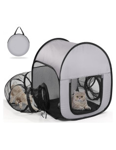 Parque para Gatos TailTastic Plegable 65x65x70 cm - Malla Transpirable