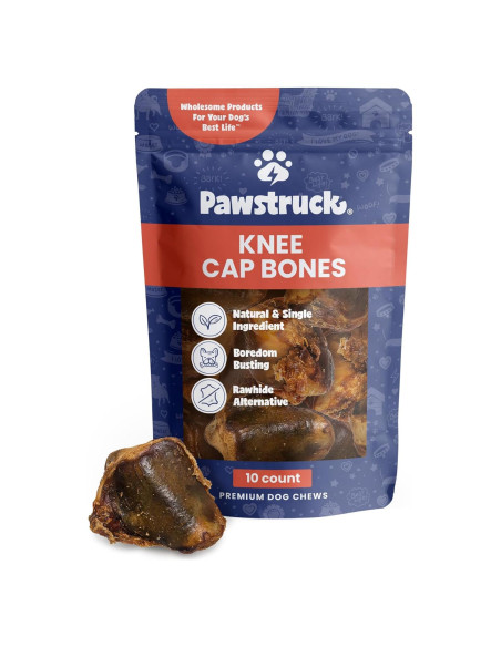 Huesos de Rodilla Naturales Pawstruck para Perros - Sabor a Res, Paquete de 10