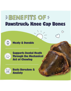 Huesos de Rodilla Naturales Pawstruck para Perros - Sabor a Res, Paquete de 10 2