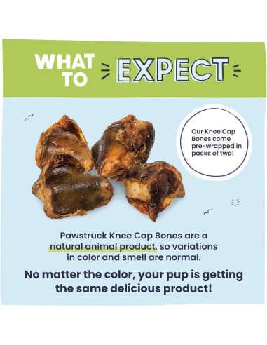 Huesos de Rodilla Naturales Pawstruck para Perros - Sabor a Res, Paquete de 10