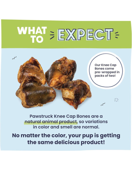 Huesos de Rodilla Naturales Pawstruck para Perros - Sabor a Res, Paquete de 10