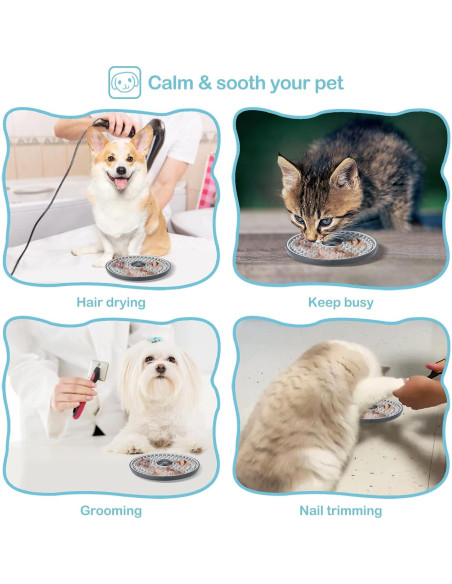 Alfombrilla de Lamer Avont para Perros y Gatos - Gris, 15.5 cm