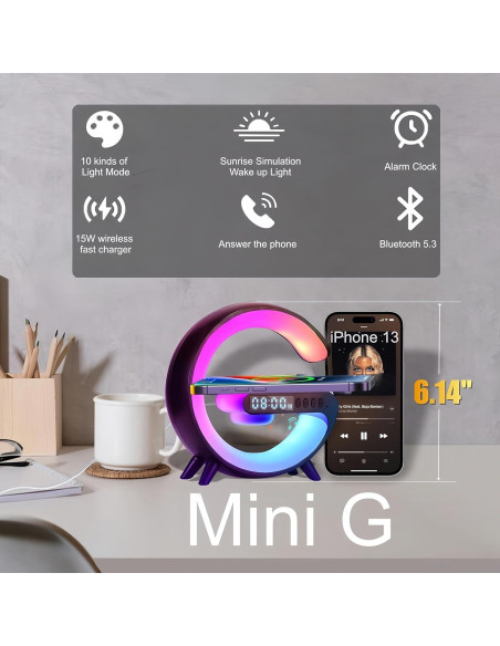 Lámpara de Mesa LED Treligate G6 con Cargador Inalámbrico