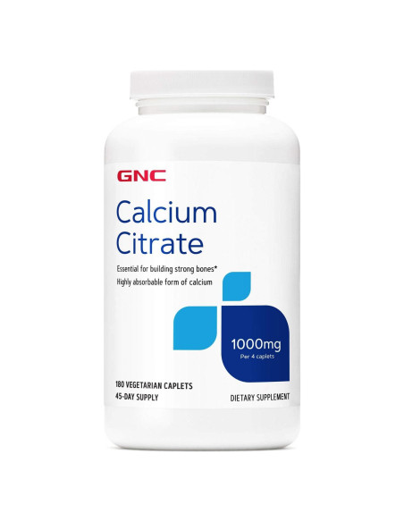 Citrato de Calcio GNC 1000 mg 180 Tabletas Vegetarianas