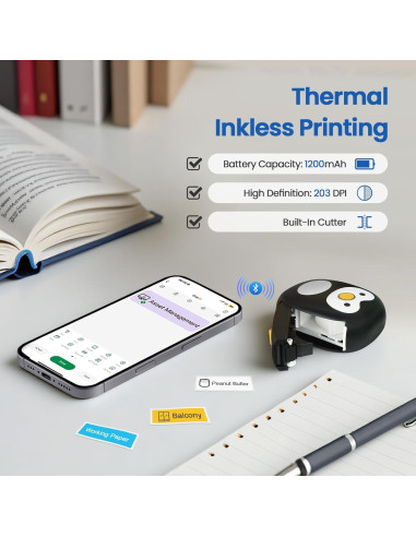 Mini Etiquetadora Bluetooth NULLTONEX Térmica Portátil 1.5cm
