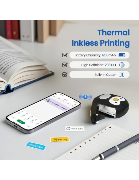 Mini Etiquetadora Bluetooth NULLTONEX Térmica Portátil 1.5cm