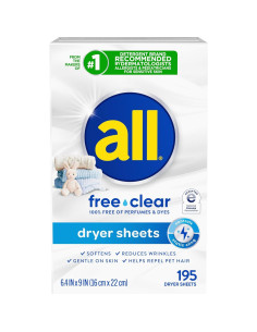 Hojas Suavizante para Secadora Todo Libre y Claro 195 Unidades 2