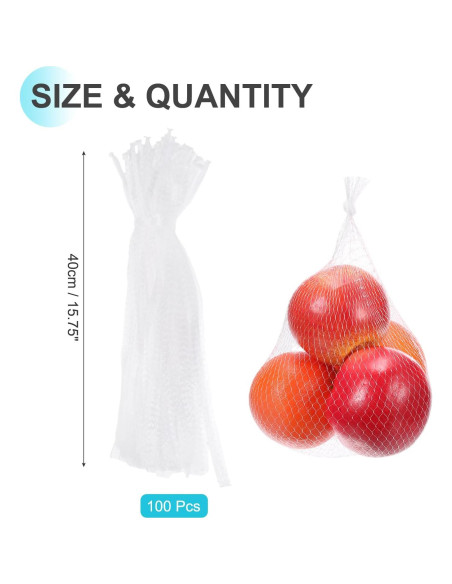 Bolsas de Malla Reutilizables uxcell 40cm 100 Pcs para Frutas y Verduras