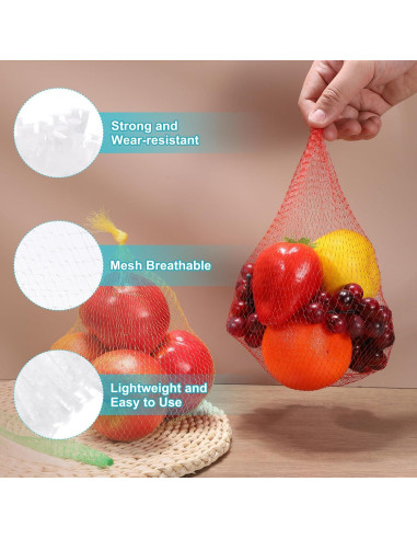 Bolsas de Malla Reutilizables uxcell 40cm 100 Pcs para Frutas y Verduras
