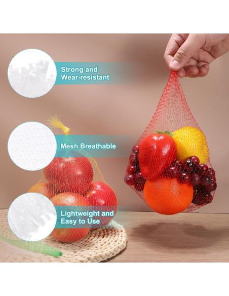 Bolsas de Malla Reutilizables uxcell 40cm 100 Pcs para Frutas y Verduras
