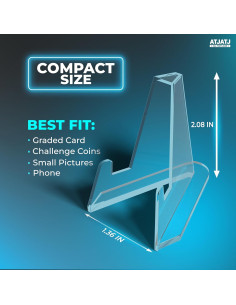 20 Soportes Acrílicos para Exhibición de Tarjetas 5.3 cm 2