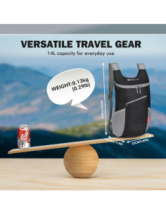 Mochila Plegable ZOMAKE 14L Resistente al Agua Negra 2