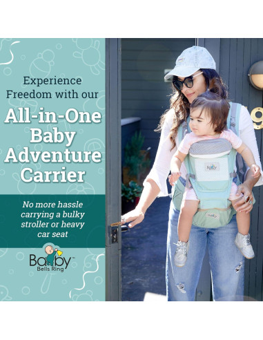 Portabebés ergonómico Baby Bells Ring 6 en 1 con almacenamiento