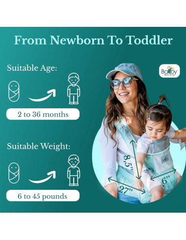 Portabebés ergonómico Baby Bells Ring 6 en 1 con almacenamiento