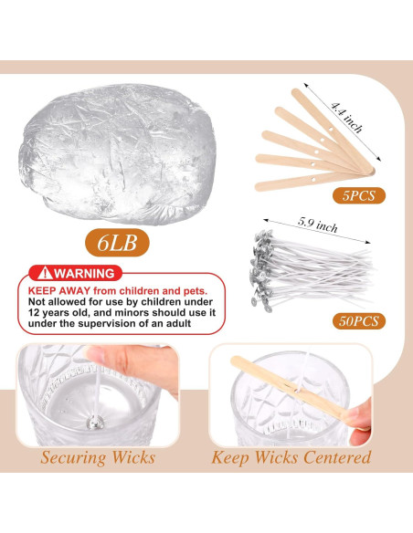 Gel de Cera para Velas MTLEE 2.7 kg + Mechas y Centradores