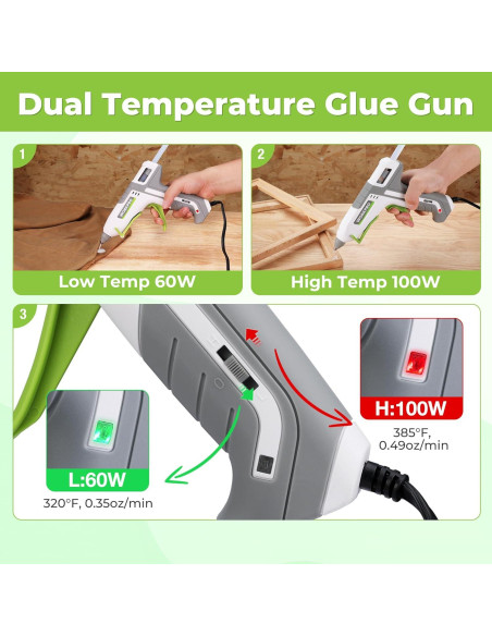 Pistola de Pegamento Caliente WORKPRO 60/100W + 10 Barras 11mm Pistola de Pegamento Caliente WORKPRO 60/100W + 10 Barras 11mm