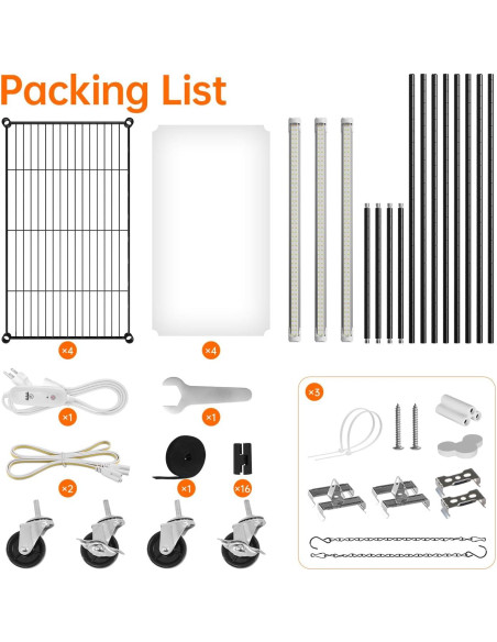 Estante para Plantas Bstrip con Luz de Crecimiento 72W 150cm