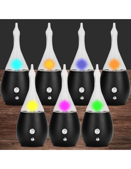 Difusor de Aceite Esencial Lychee de Vidrio y Madera Negro