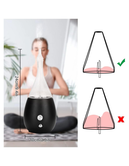 Difusor de Aceite Esencial Lychee de Vidrio y Madera Negro