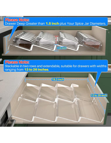 Organizador de Especias Antimbee 8 Piezas Expandible 33-66 cm