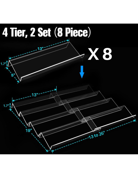 Organizador de Especias Antimbee 8 Piezas Expandible 33-66 cm Organizador de Especias Antimbee 8 Piezas Expandible 33-66 cm