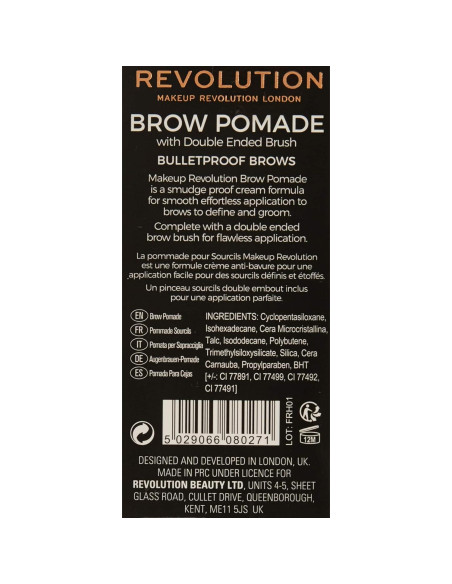 Pomada para Cejas Revolution Beauty London - Marrón Suave