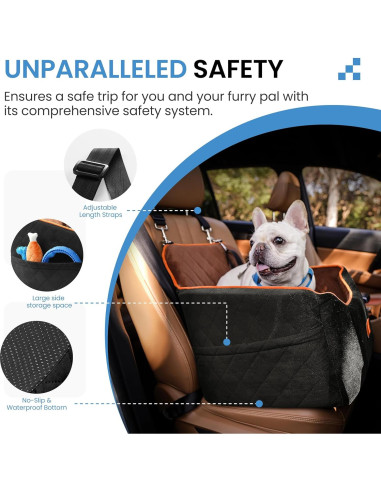 Asiento de Coche para Perros Pequeños Sangoodier 48x50cm