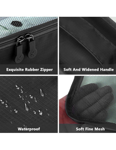 Set de 6 Cubos de Empaque INVODA para Maletas - Negro