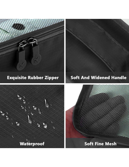 Set de 6 Cubos de Empaque INVODA para Maletas - Negro