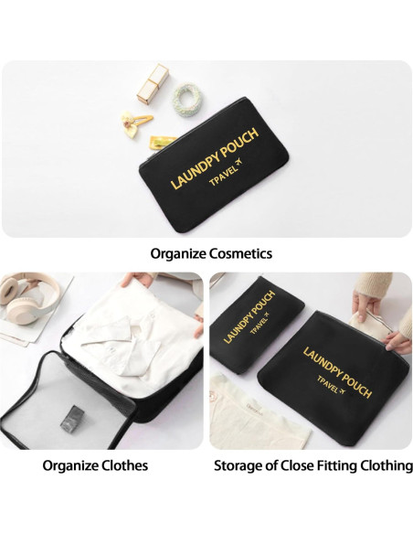 Set de 6 Cubos de Empaque INVODA para Maletas - Negro