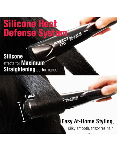 Plancha de Pelo Pro Kiss 1 Pulgada Roja con Silicona