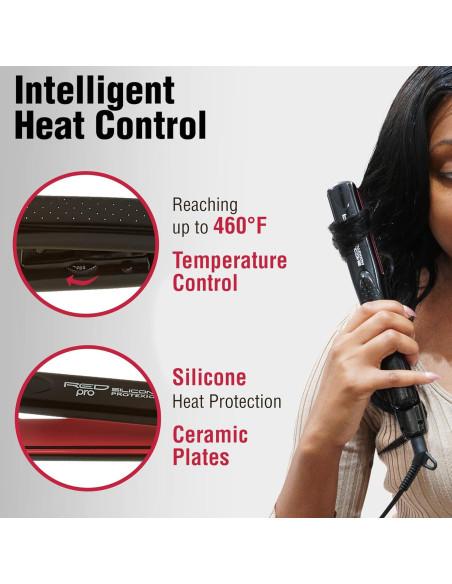 Plancha de Pelo Pro Kiss 1 Pulgada Roja con Silicona