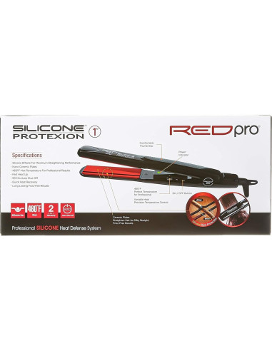 Plancha de Pelo Pro Kiss 1 Pulgada Roja con Silicona