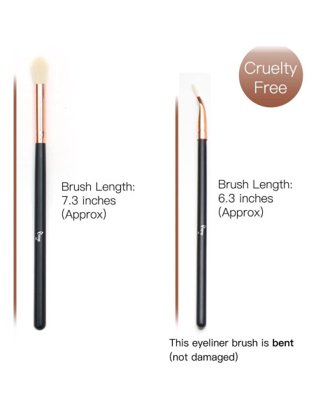 Juego de Brochas de Maquillaje Qivange 12PCS Negro Oro Rosa