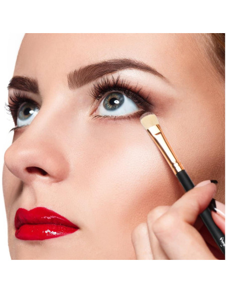 Juego de Brochas de Maquillaje Qivange 12PCS Negro Oro Rosa